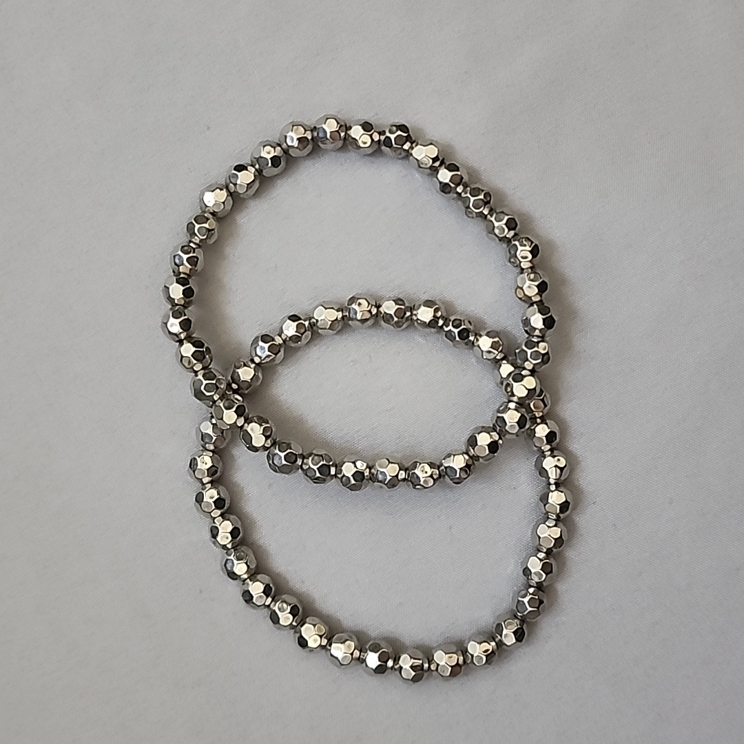 Elastic Beaded Double Stack Bracelet